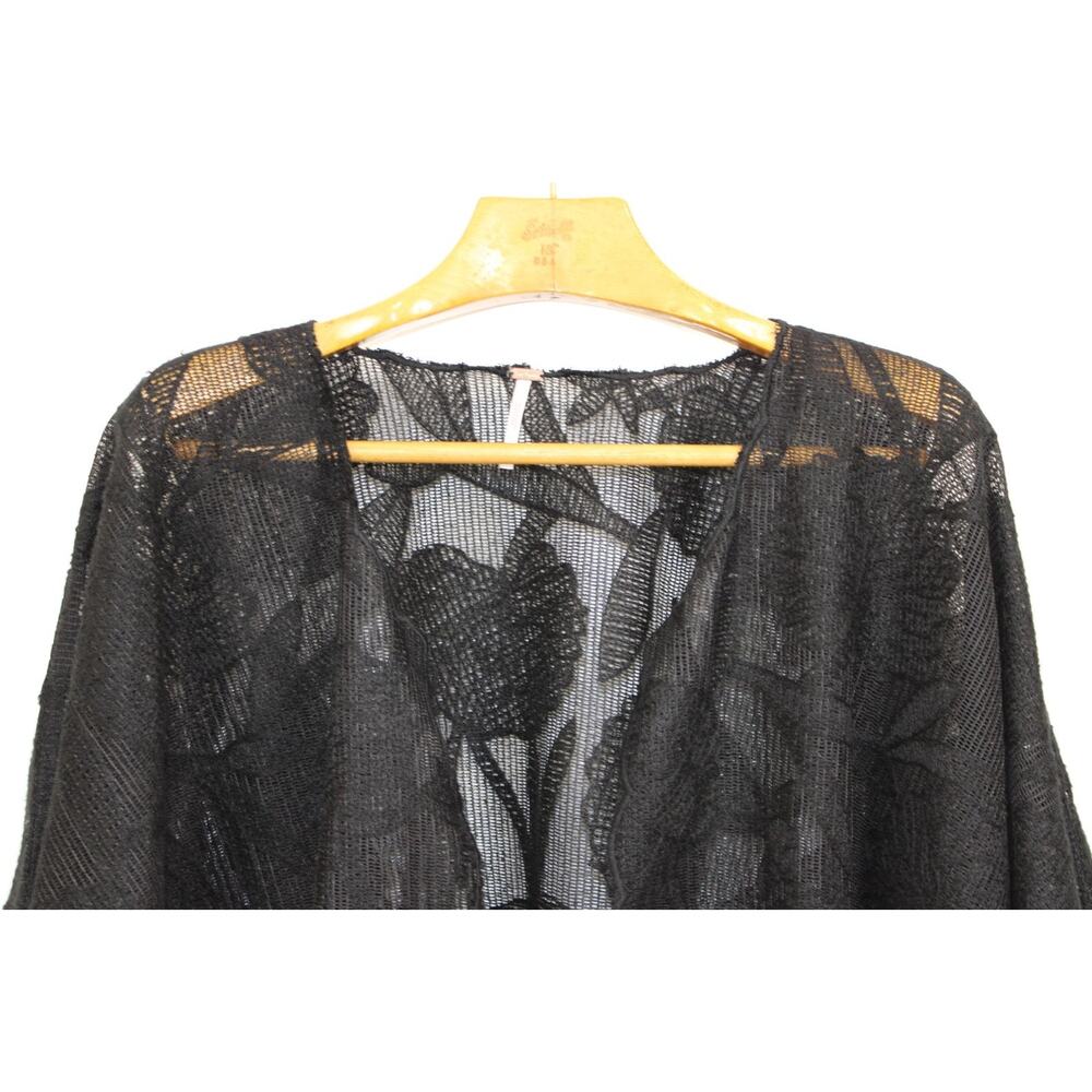 Free People Bohemian Gypsy Witchy Lace Willow Tie Front Cape Kimono OS Fairy - Picture 3 of 12